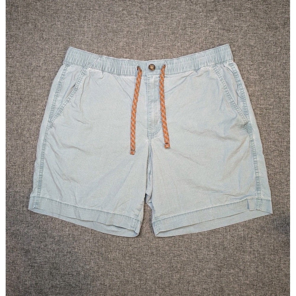 Eddie Bauer Mens Large Camping Climbing Logo Chino Shorts Blue Cargo Utility